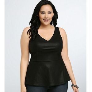 Torrid Faux Leather Peplum Top
